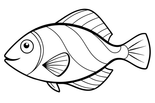 recommend clip art: triggerfish line art vector illustration