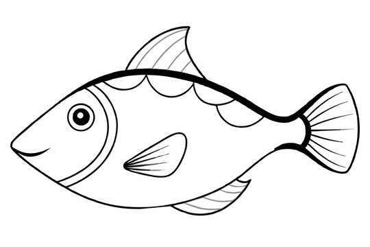 recommend clip art: triggerfish line art vector illustration