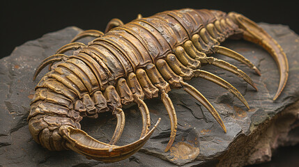 A beautifully preserved trilobite fossil on a piece of slate, archaeological and paleontological finds