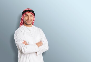 Handsome arab saudi arabian man in traditional clothing