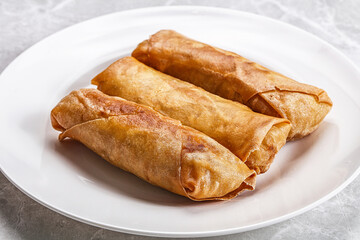 Traditional crispy fried stuffed springroll