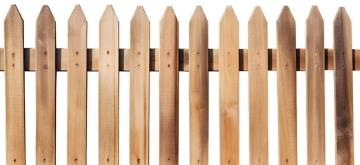wooden fence isolated on transparent background.