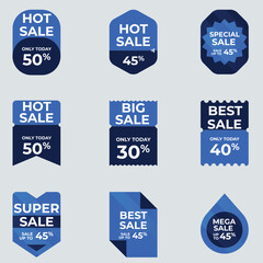 Sale tags collection. Special offer, big sale, discount, best price, mega sale banner set.