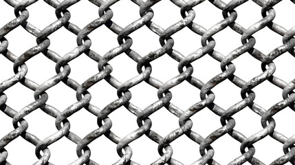 Naklejka premium chain link fence isolated on transparent background.