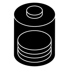 An icon design of battery cell