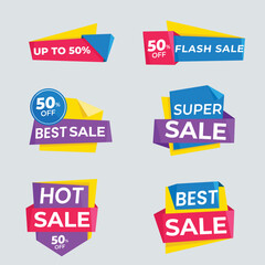 Sale tags collection. Special offer, big sale, discount, best price, mega sale banner set.