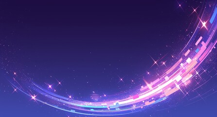 Fototapeta premium A celestial tapestry is woven across the cosmos, its intricate patterns of blue and purple nebulae and star clusters swirling against the vast expanse of darkness
