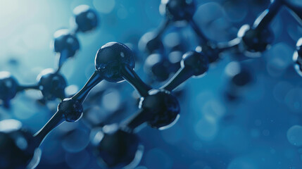 3D Molecular Structure with Carbon and Keratin Spheres