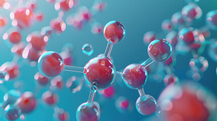 3D Molecular Structure with Carbon and Keratin Spheres