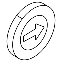 Modern style icon of direction arrow