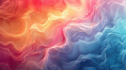 Obraz premium Abstract digital art showcasing a gradient wave from red to blue with a fluid-like appearance