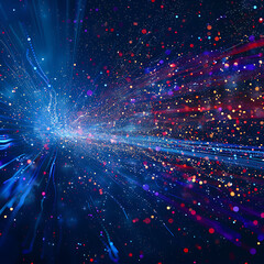 Naklejka premium Data transfer. Abstract technology lines and dots.