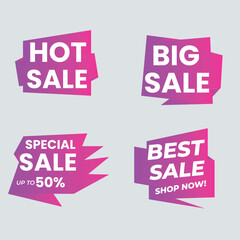 Sale tags collection. Special offer, big sale, discount, best price, mega sale banner set.