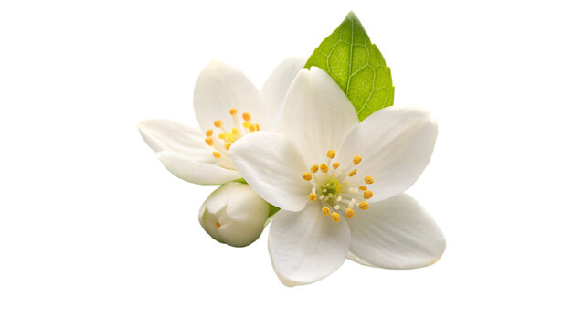 White jasmine isolated on transparent  background