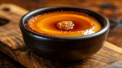 A smooth caramel custard, topped with a layer of hardened caramel for crunch.