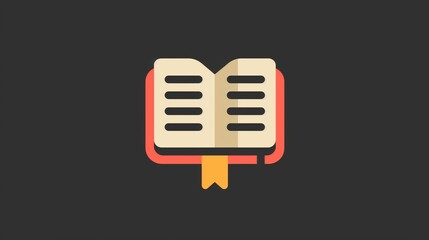 An icon depicting a book, used for education or learning apps, representing access to resources or libraries.