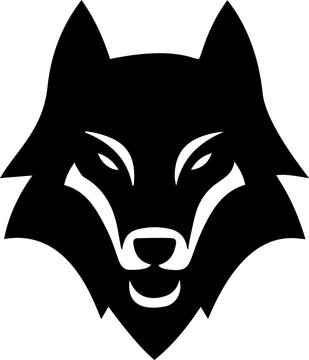 wolf head icon Bold black and white logo
