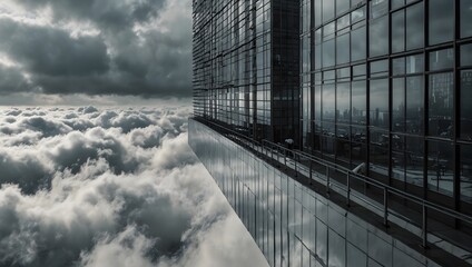 The awe-inspiring architecture of a skyscraper piercing the clouds ai_generated