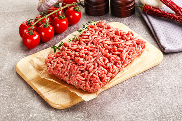 Raw minced beef uncooked meat