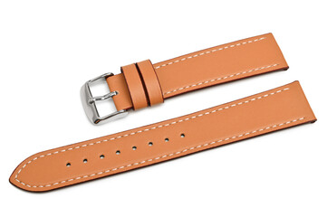 Leather watch strap