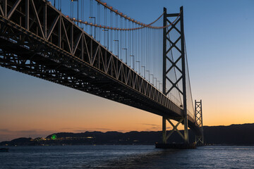 夕暮れの明石海峡