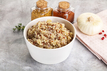 Vegan cuisine - boiled quinoa cereal