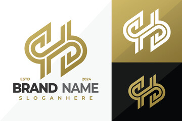 Letter SH or Hs Monogram logo design vector symbol icon illustration