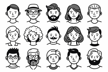 face set of funny faces