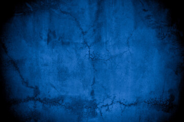 Old wall pattern texture cement blue dark abstract  blue color design are light with black gradient...