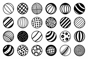icons, ball, football, sport, soccer, tennis, basketball, baseball, volleyball, pattern, vector, seamless
