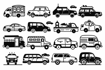 icons, auto, transportation, truck, automobile,