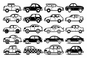 cars icons set