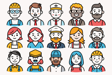 face set of funny faces