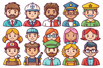 face set of funny faces