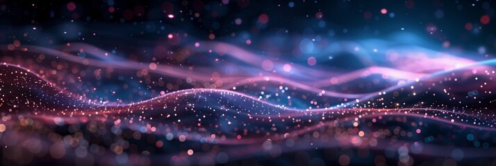 Abstract futuristic background with light speed lines and glowing elements
