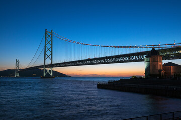 夕暮れの明石海峡