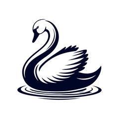 Duck Silhouette Clip art isolated vector illustration on a white background