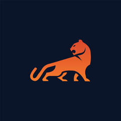 tiger roared vector with orange color