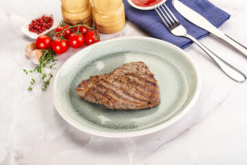 Grilled marble beef steak with sauce