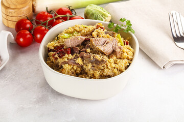 Bulgur with lamb and vegetables
