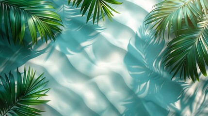 Obraz premium Vibrant tropical leaves cast interesting shadows upon a textured surface emulating relaxing, natural environments