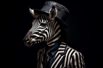 zebra Dressed in Beautiful 19th Century Clothing.