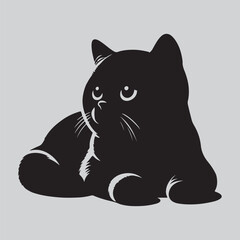 A cute Cat silhouette vector art illustration