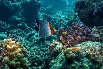 view of coral reef with fish