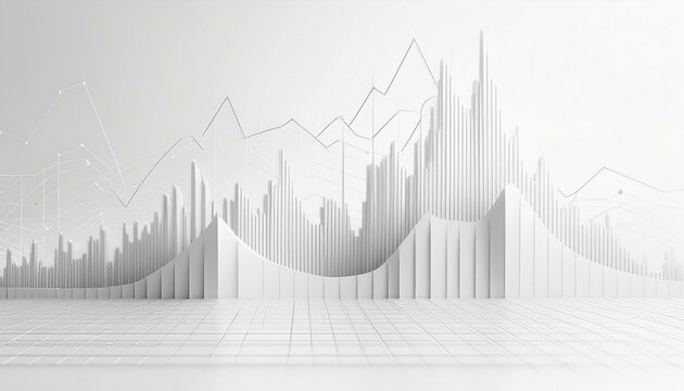 Economic graph with diagrams on the stock market Abstract vector white background for business