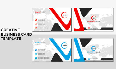 Creative professional company business card template with multiple color variation