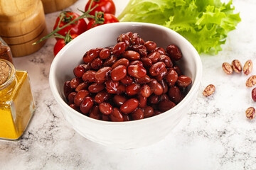 Canned red beans in the bowl