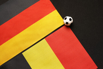 UEFA Euro 2024 Germany vs Belgium, Football match with national flags