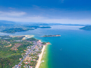 Aerial view of Phu Yen landscape seen from Phu Luong fishing village.
