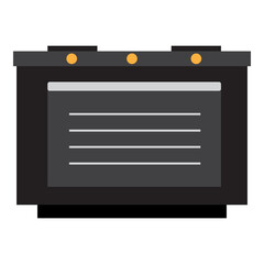 illustration of a black and white oven